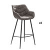chaise haute de bar tissu gris