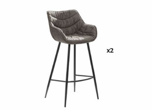chaise haute de bar tissu gris