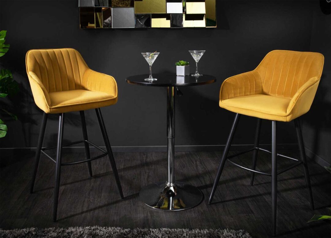 tabouret de bar jaune moutarde