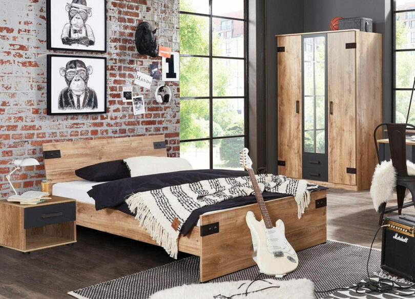 chambre complète pour adolescent pas cher style industriel