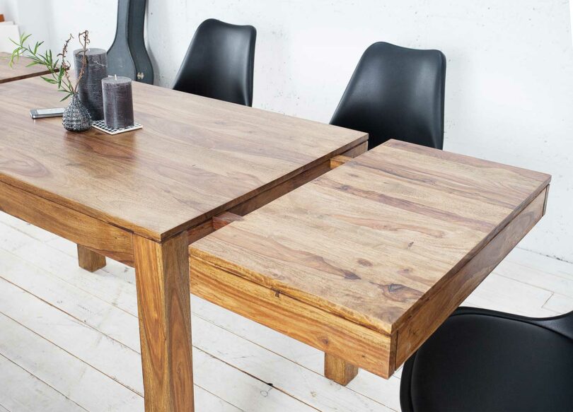table de repas en bois massif extensible avec allonge