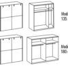 dimensions et détails de l'armoire style industriel