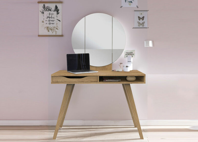 console coiffeuse avec miroir