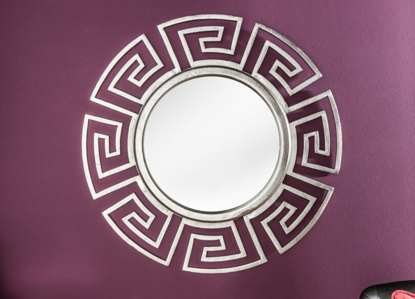 miroir mural argenté