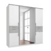 armoire dressing portes avec miroir set tiroirs