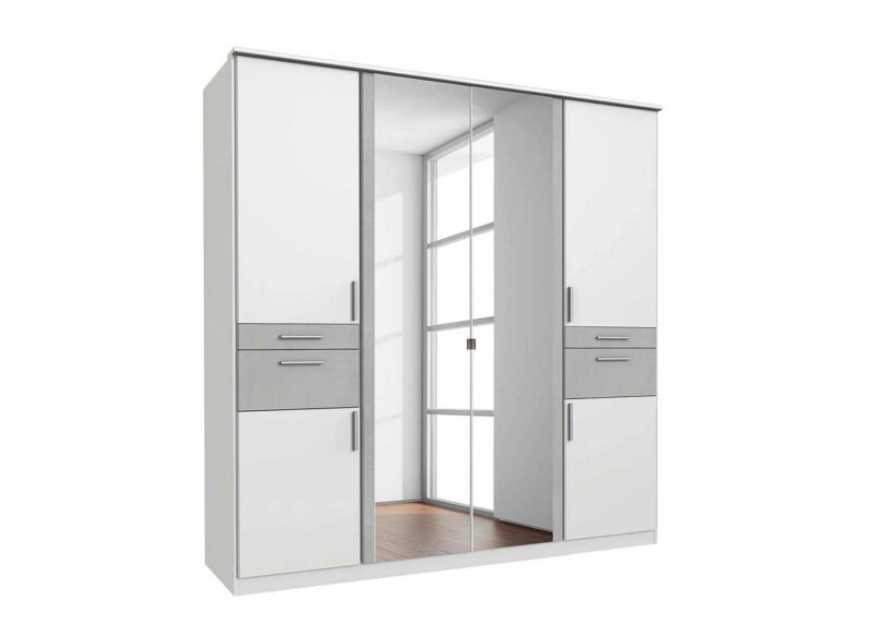armoire dressing portes avec miroir set tiroirs