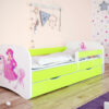 lit fille princesse vert et blanc avec tiroir de lit