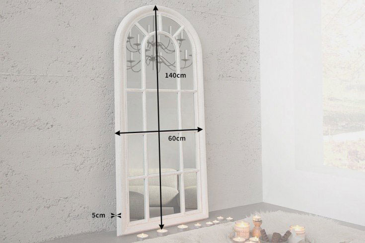 Miroir de sol décoratif en bois sculpté style nordique 74x172CM