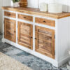 buffet blanc et bois massif vintage
