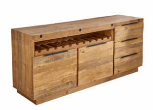 meuble buffet en bois avec range bouteille