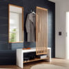 meuble d'entrée moderne blanc et bois