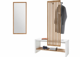 meuble entrée blanc et bois