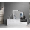 meuble tv blanc brillant noir