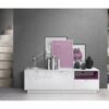 meuble tv blanc brillant violet