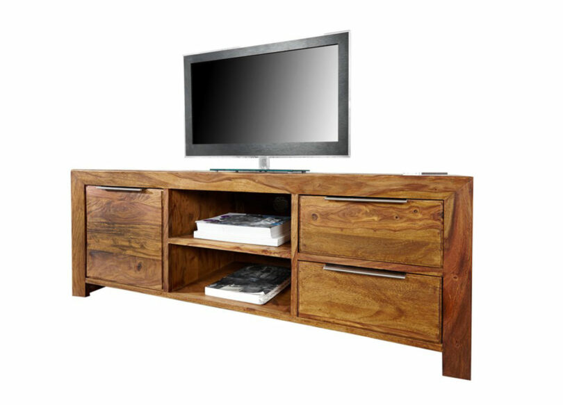 meuble télé moderne pas cher en bois massif de sesham
