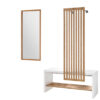 meuble vestiaire range chaussures blanc et bois
