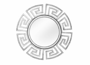 miroir rond mural style Cléopâtre argenté