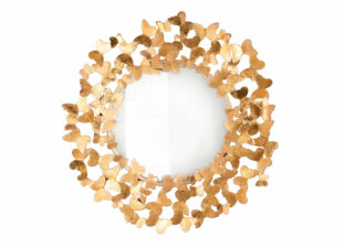 miroir doré design avec ornement de papillons