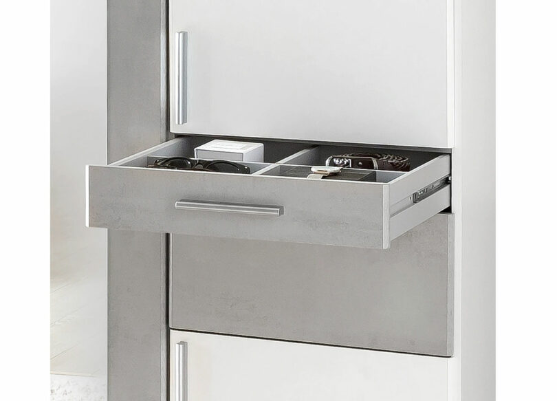 détail des tiroirs de l'armoire pas cher