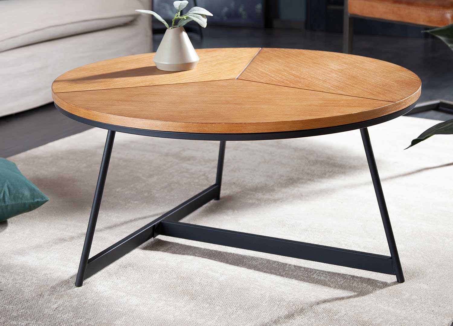 table basse ronde moderne et design en bois