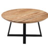 table basse de salon ronde design bois et métal