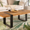 table basse rectangulaire design en bois massif de manguier
