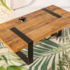 table de salon moderne et design en bois massif et piétement noir