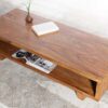 table basse rectangulaire moderne en bois massif de sesham verni