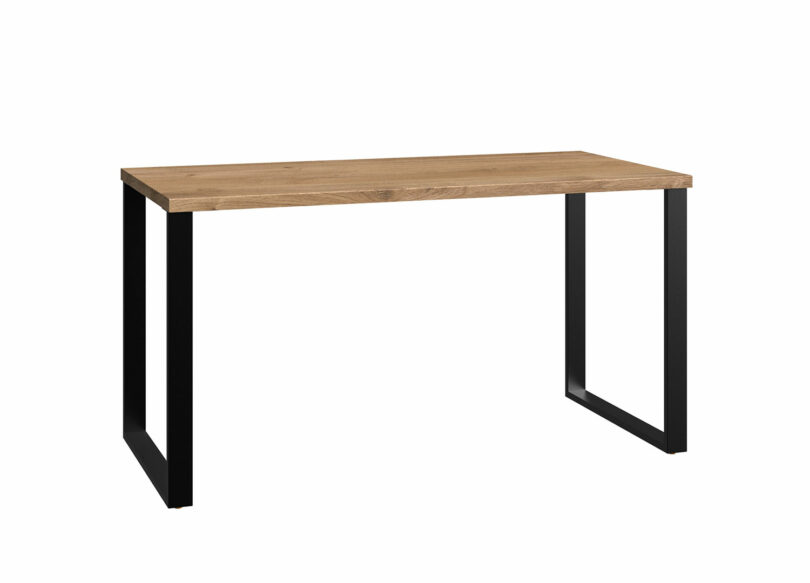 bureau rectangulaire décor chêne poutre et graphite