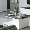 table de salon rectangulaire gris effet marbre