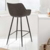 tabouret de bar haut tissu gris antique