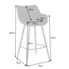 tabouret de bar haut gris rétro vintage