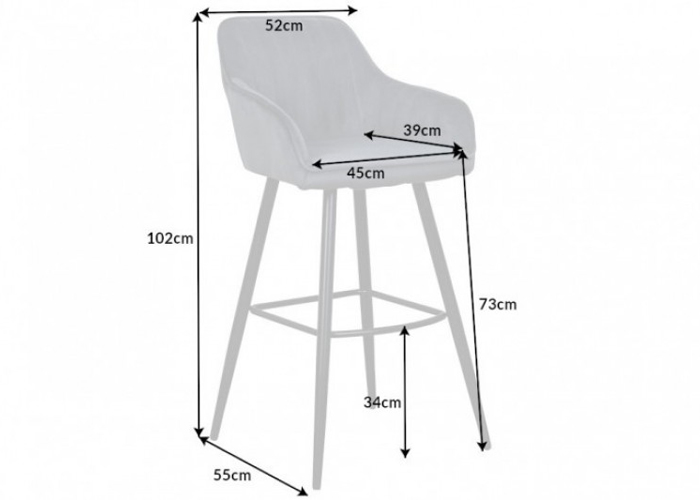 zoom sur les dimensions des chaises de bar