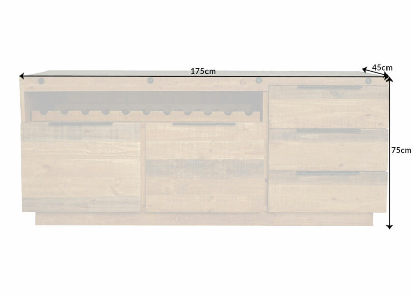 buffet meuble avec range bouteille