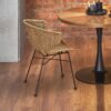Chaise de salle à manger en bois de rotin synthétique