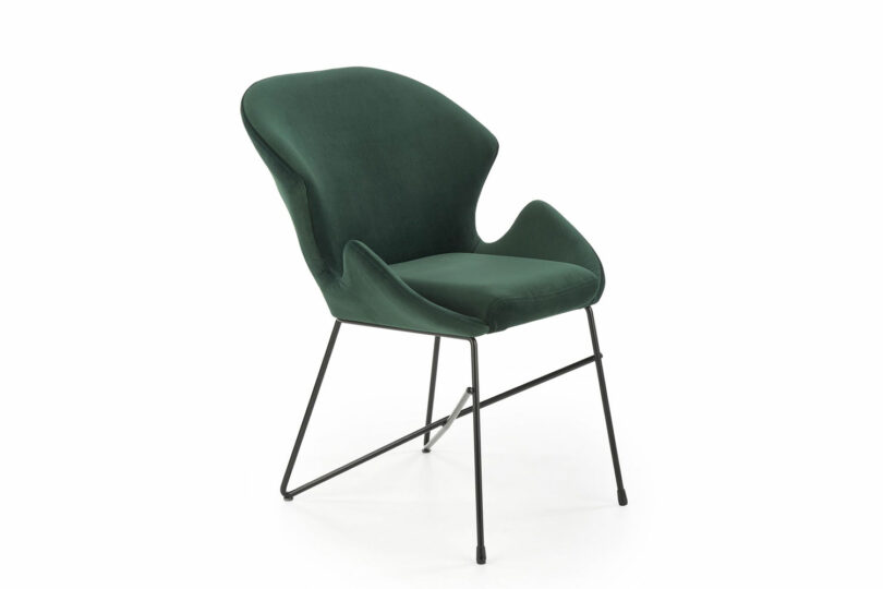 Chaise en velours vert