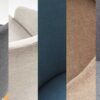 Différentes couleurs de tissu des chaises
