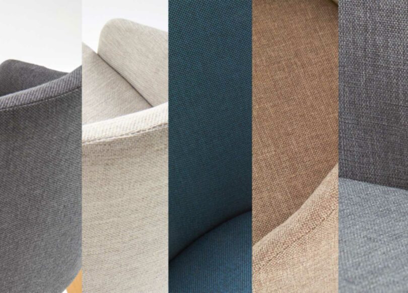 Différentes couleurs de tissu des chaises