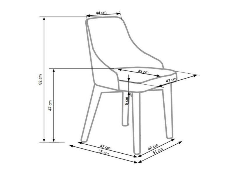 Dimensions de la chaise de séjour en tissu