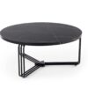 Table basse noire moderne plateau rond