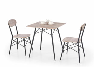Petite table de bistrot carrée avec chaises