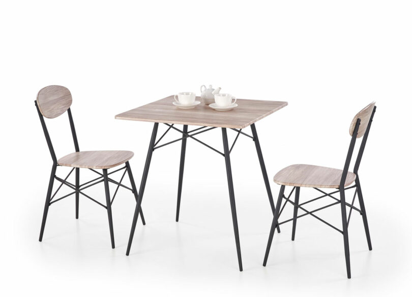 Petite table de bistrot carrée avec chaises