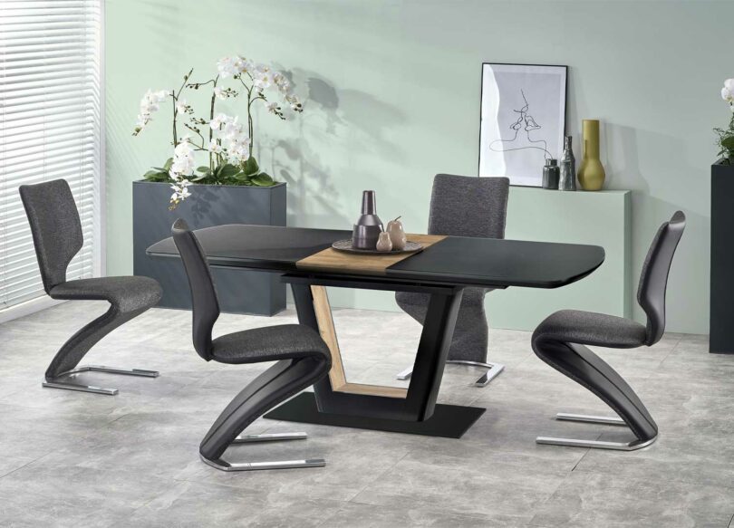 Table de séjour extensible noire