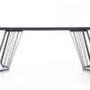 Table de repas plateau en verre et bois moderne