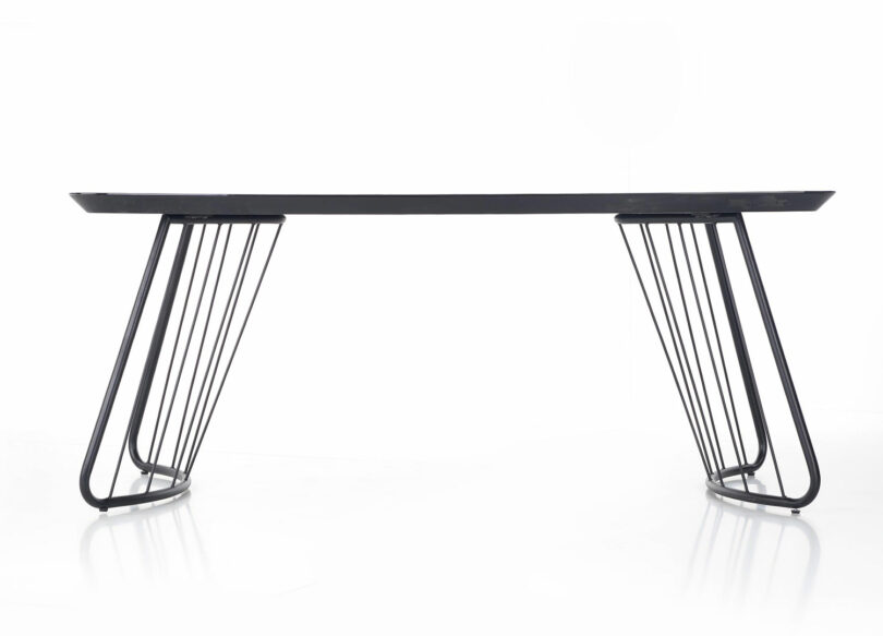 Table de repas plateau en verre et bois moderne