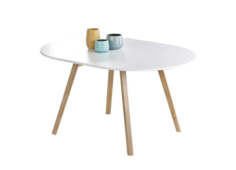 Table de repas blanche extensible