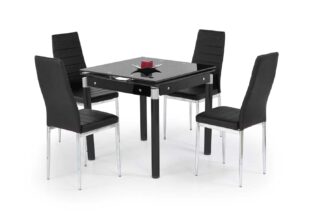 Table de repas en verre noir design