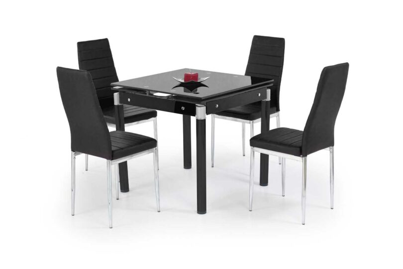 Table de repas en verre noir design