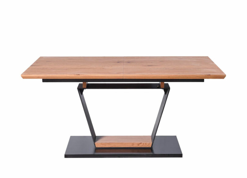 Table de repas en bois et métal noir industriel