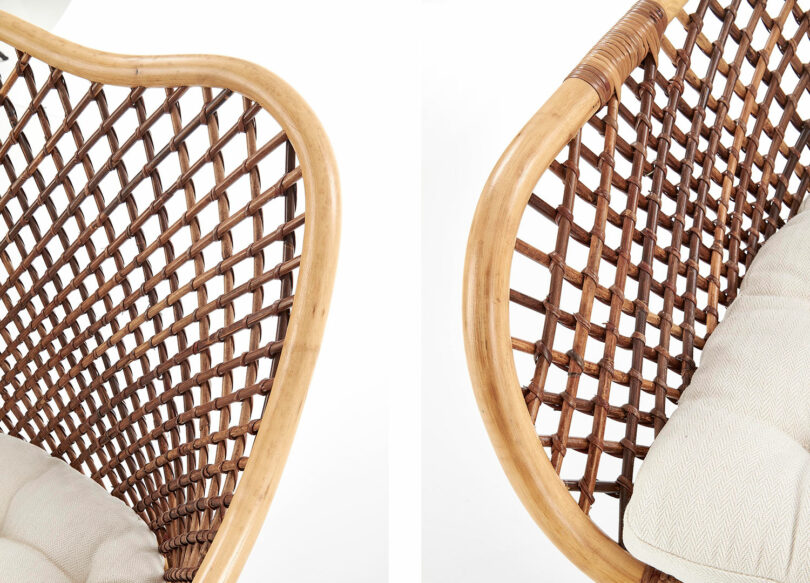 Dossier des chaises en rotin